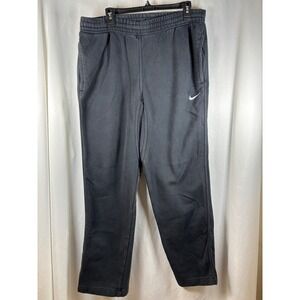 Nike Women Black Fleece Sweatpants Relaxed Fit Embroidered Swoosh Size Large